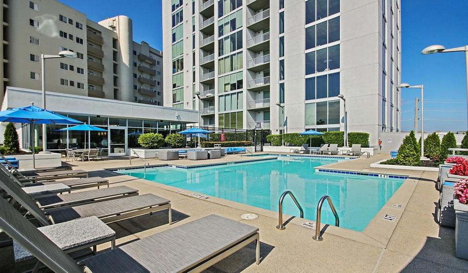 2171 Peachtree Road Northwest, Unit 3B3BA Atlanta, GA 30309 - Photo 9 of 17 a view of a swimming pool with a patio