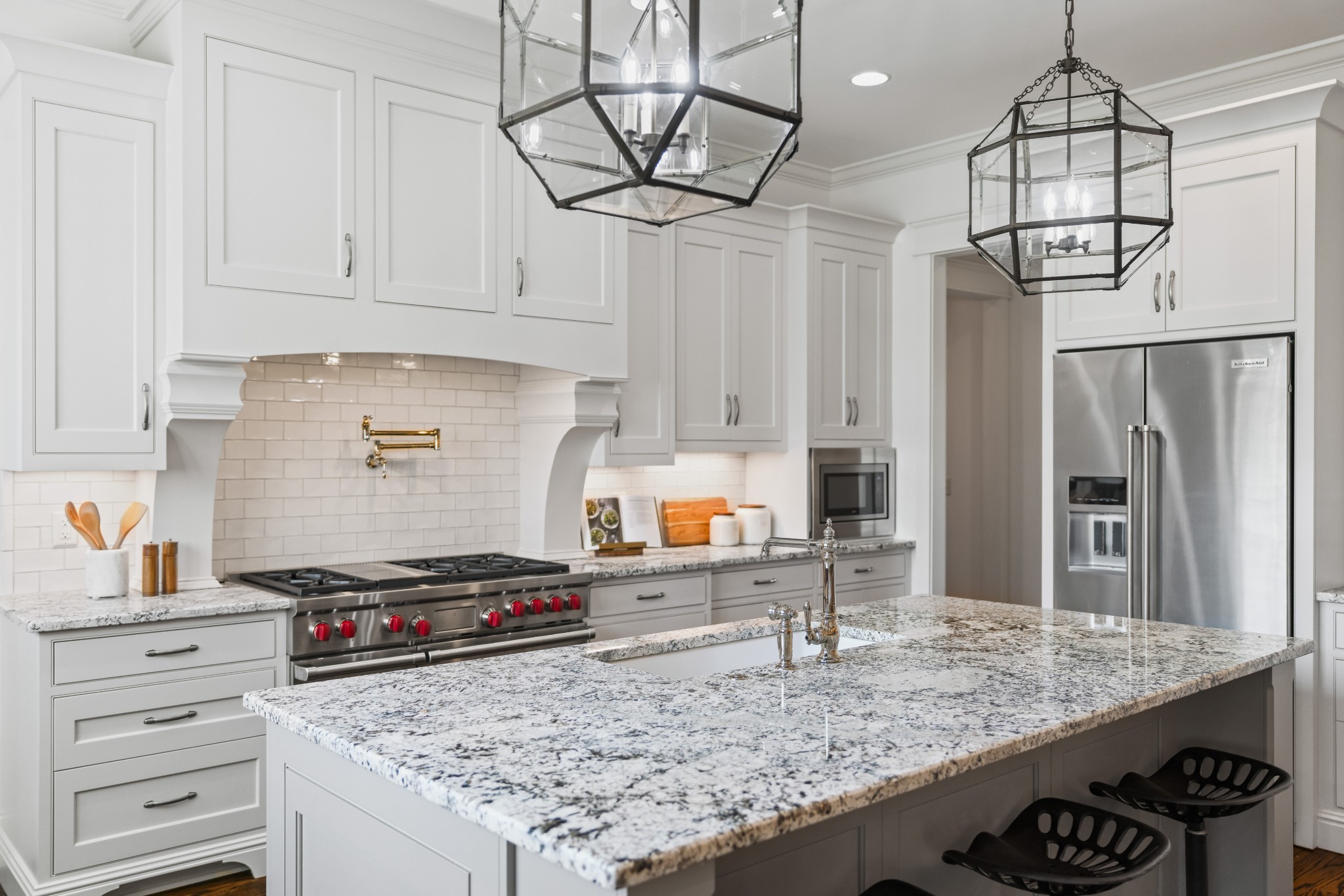 4108 Trinity Road College Grove, TN 37046 - Photo 27 of 70 a kitchen with granite countertop a sink stainless steel appliances and cabinets