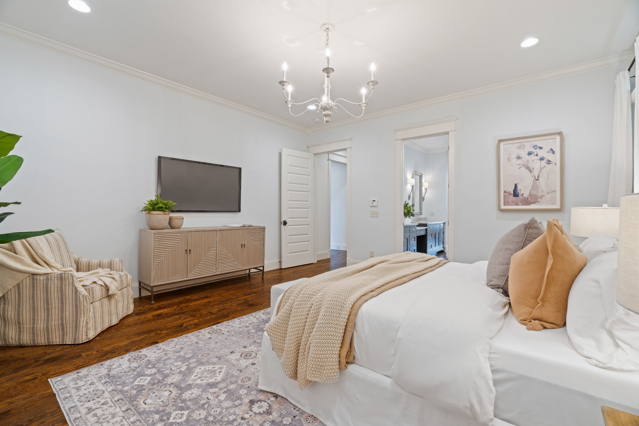 4108 Trinity Road College Grove, TN 37046 - Photo 42 of 70 a bedroom with a bed and a flat screen tv