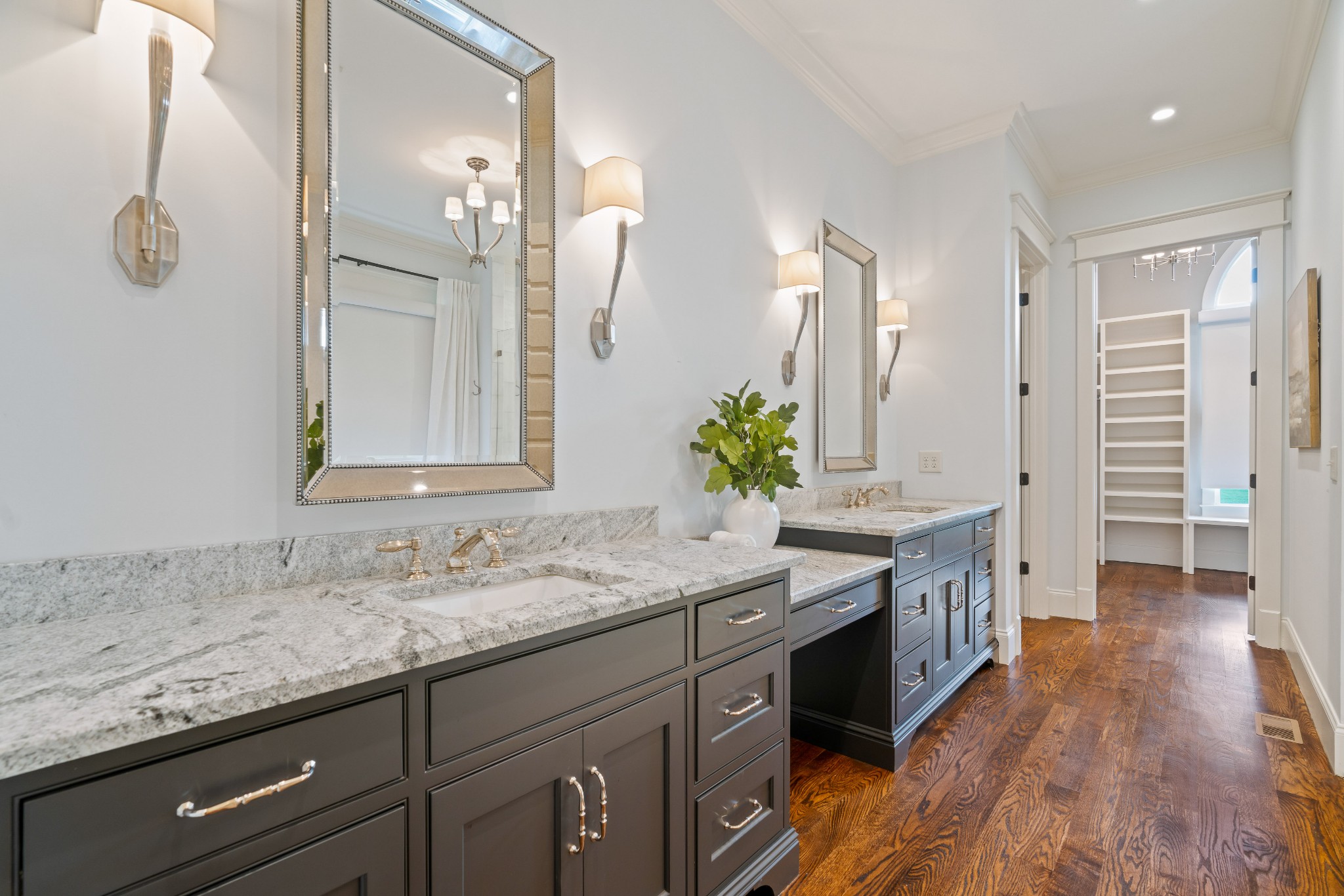 4108 Trinity Road College Grove, TN 37046 - Photo 43 of 70 a bathroom with a granite countertop double vanity sink and mirror