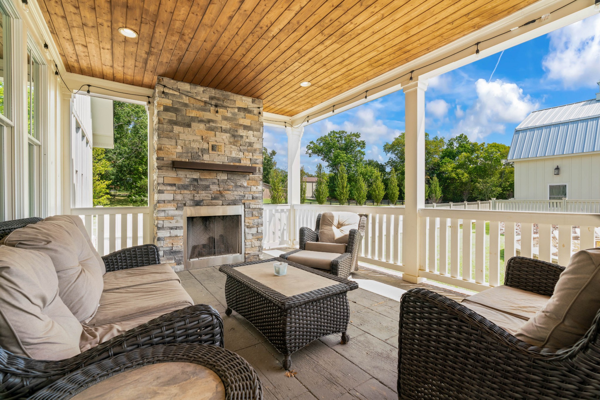 4108 Trinity Road College Grove, TN 37046 - Photo 48 of 70 a outdoor living space with patio furniture and a fireplace