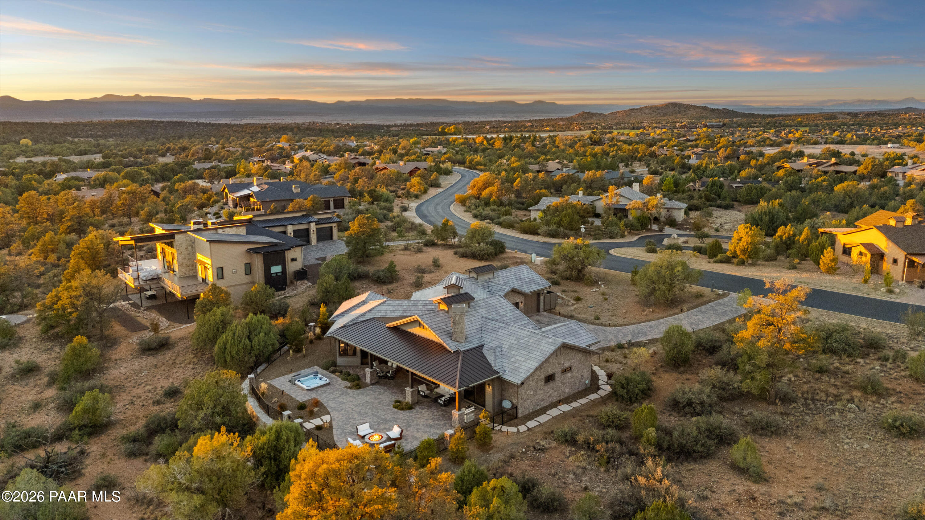 5475 West Three Forks Road Prescott, AZ 86305 - Photo 54 of 65 an aerial view of residential houses with outdoor space