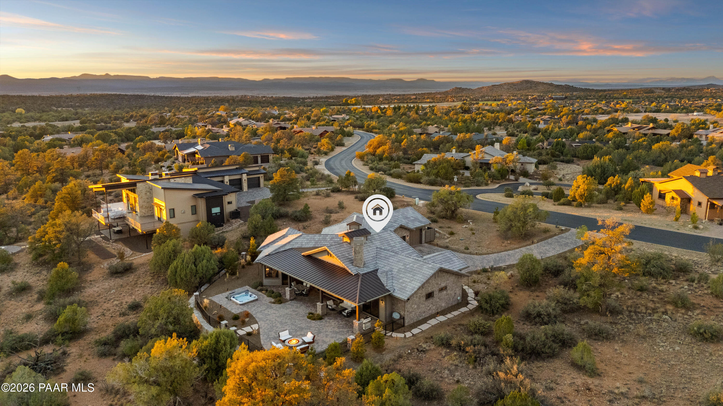 5475 West Three Forks Road Prescott, AZ 86305 - Photo 55 of 65 an aerial view of residential houses with outdoor space