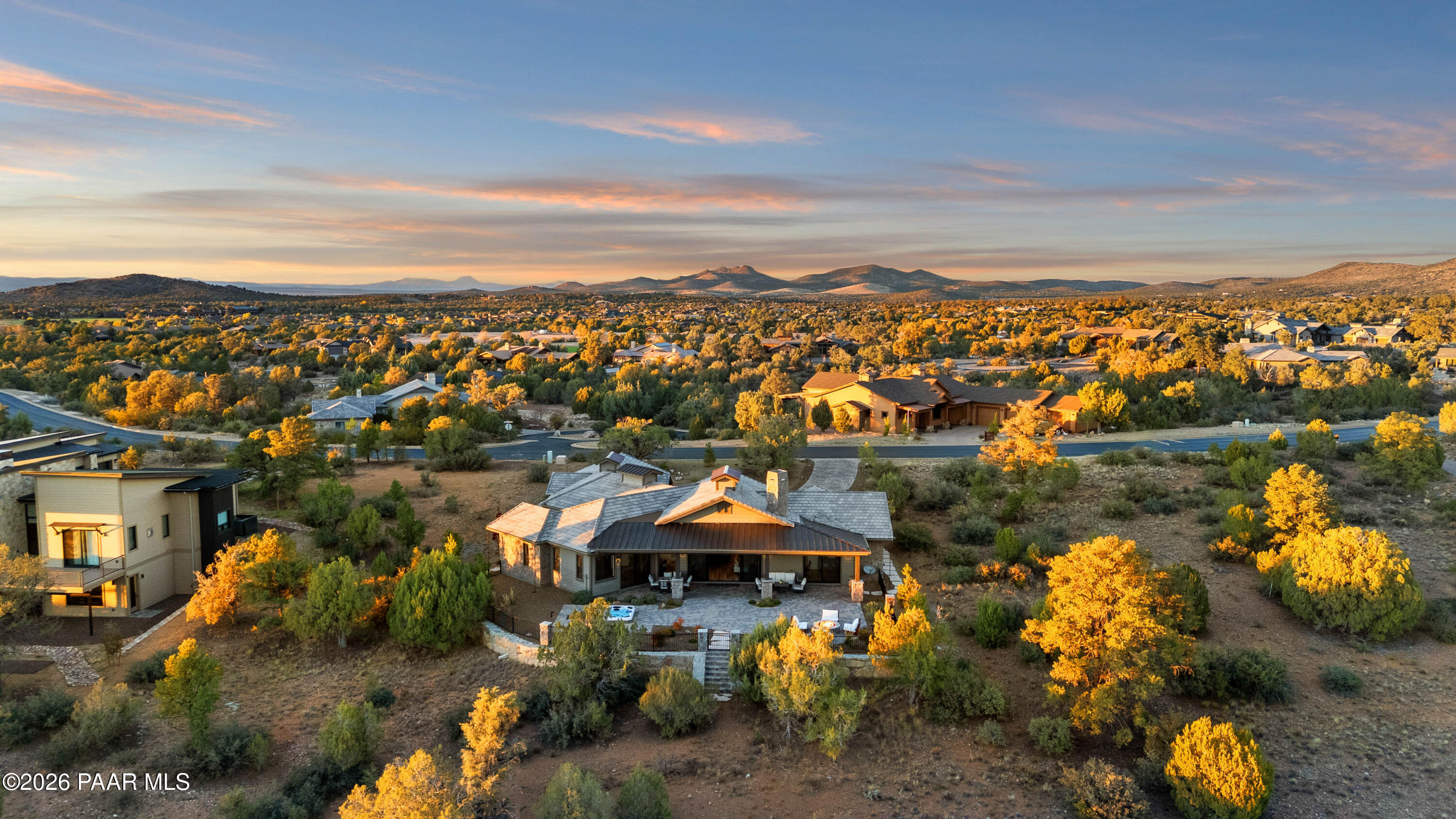 5475 West Three Forks Road Prescott, AZ 86305 - Photo 56 of 65 a view of a city with lots of residential buildings ocean and mountain view in back