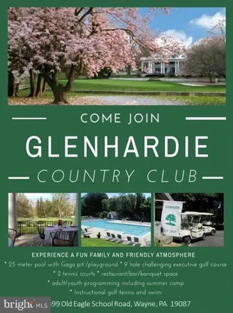 a view of a park that has a sign board