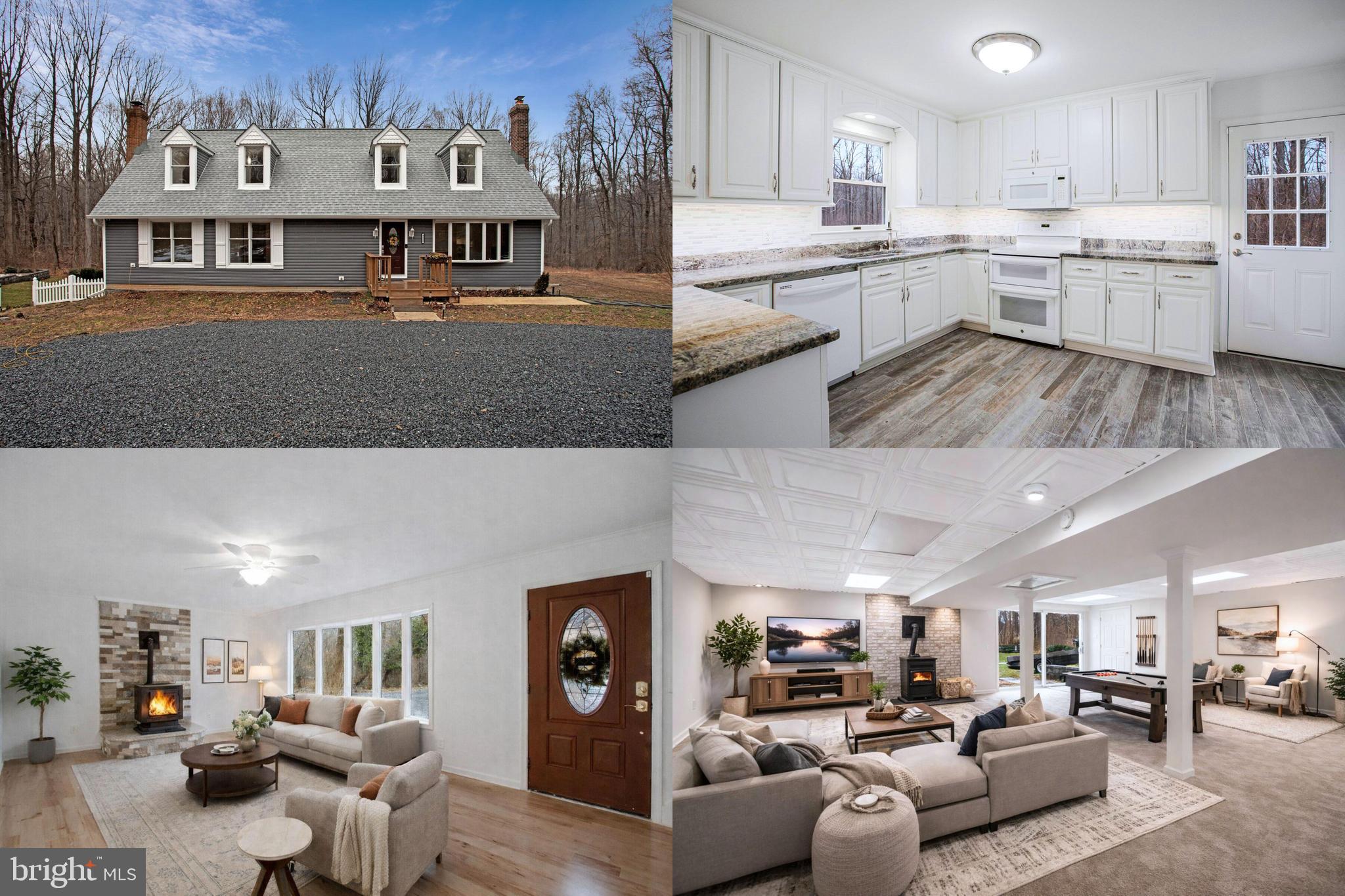 a living room with furniture and a kitchen