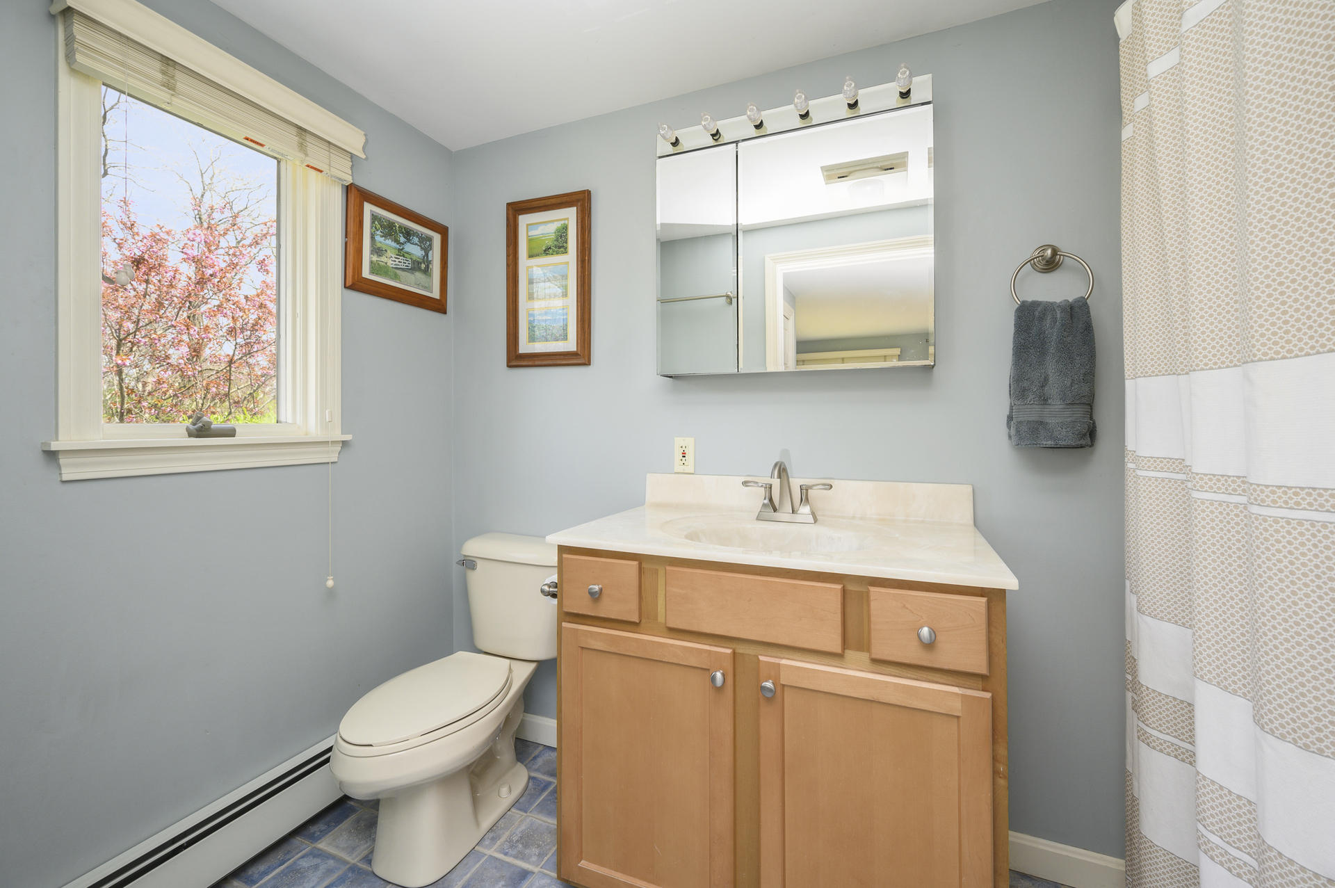 48 Locust Road Orleans, MA 02653 - Photo 15 of 36 a bathroom with a toilet sink and mirror