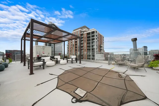 a view of outdoor space with seating