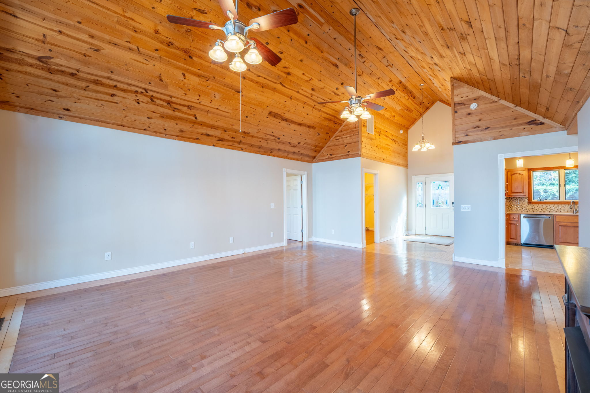 44 Juniper Trail Clayton, GA 30525 - Photo 9 of 87 a view of a livingroom with wooden floor and a barn