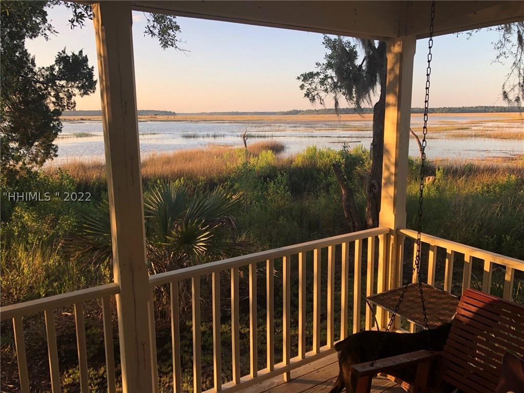View of the marsh from the covered back porch