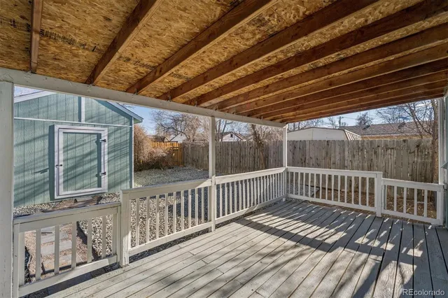 a view of deck with wooden floor