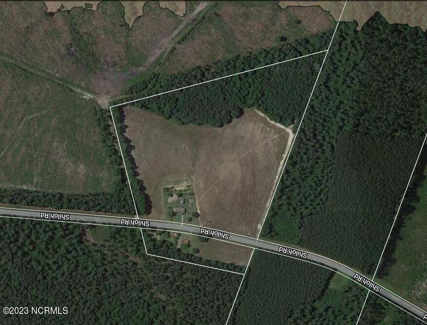 10591 Shiloh Road Ivanhoe, NC 28447 - Photo 20 of 38 MLS aerial with lot lines and floor plai