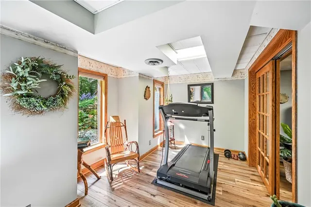 a backyard of a house with lots of green space