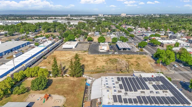 an aerial view of a city