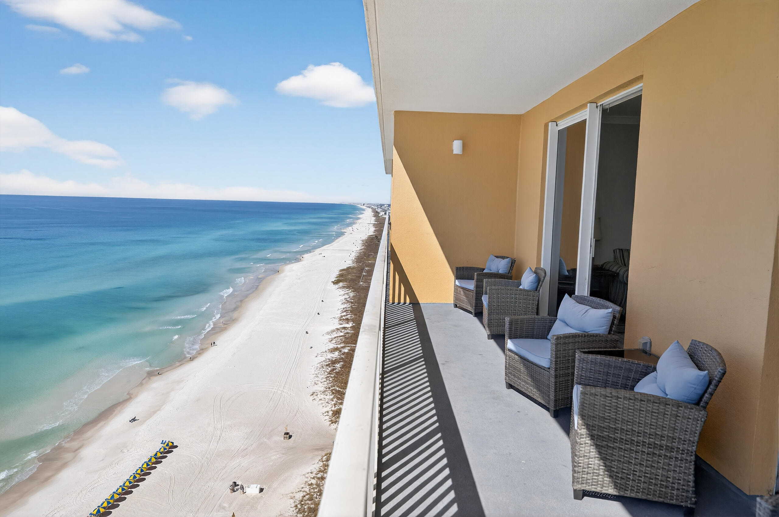17739 Front Beach Road, Unit 1703W Panama City Beach, FL 32413 - Photo 19 of 50 a view of balcony and furniture