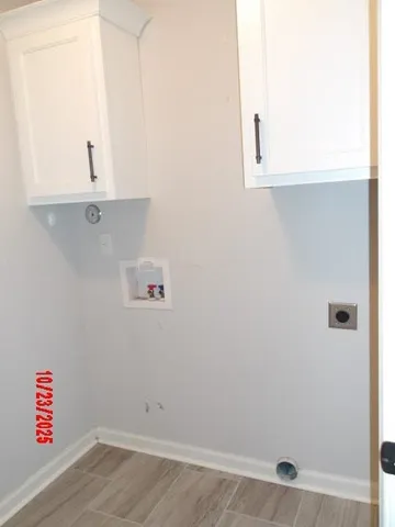 an empty room with cabinet