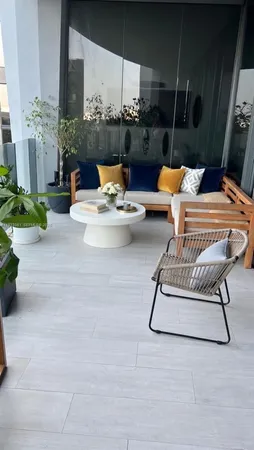 a outdoor space with a couch