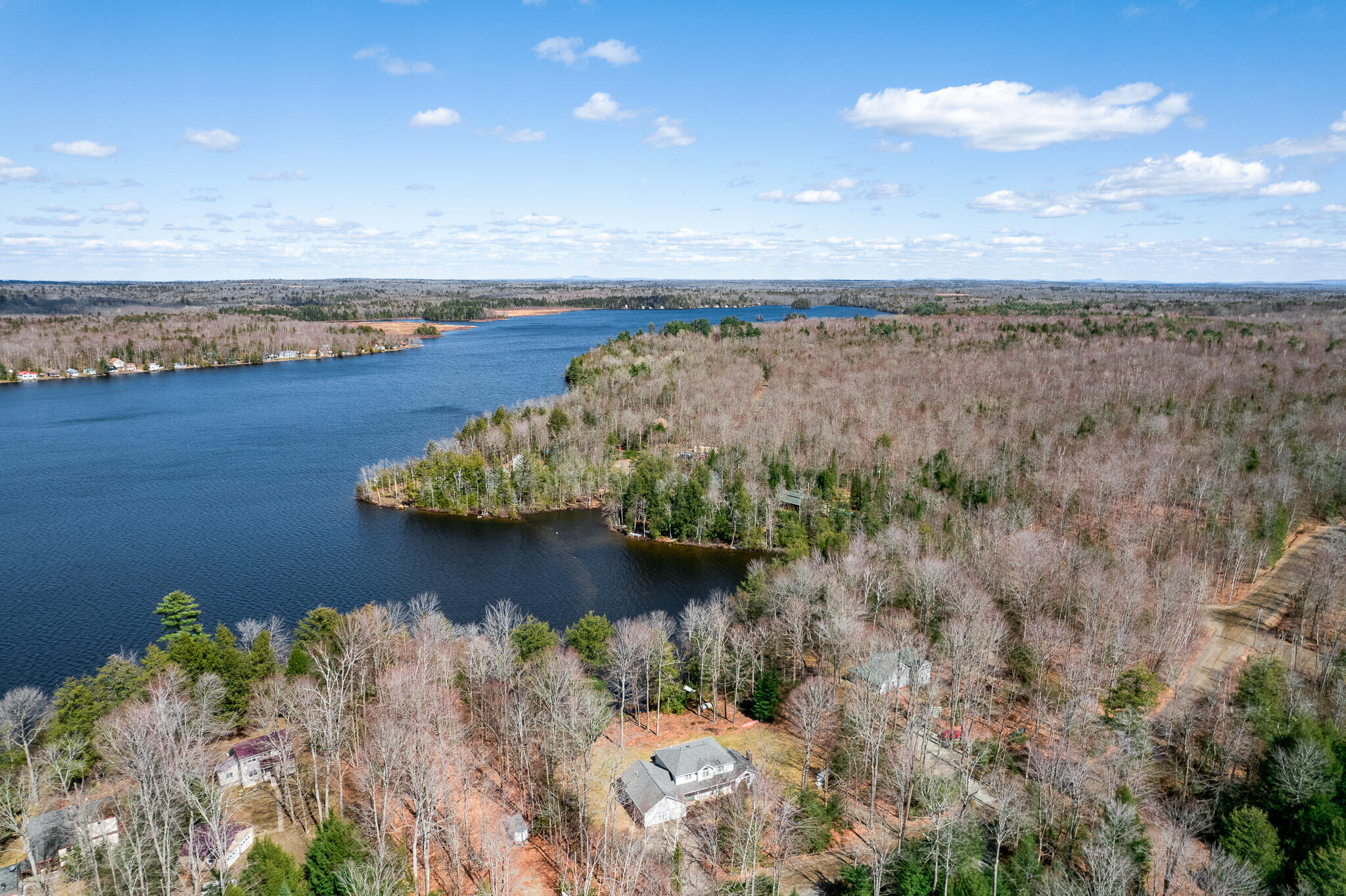 143 Loon Cove Road Stetson, ME 04488 - Photo 9 of 57 Drone Shot Facing Cove and Waterfront