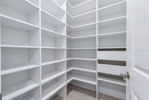 a view of a wooden bridge