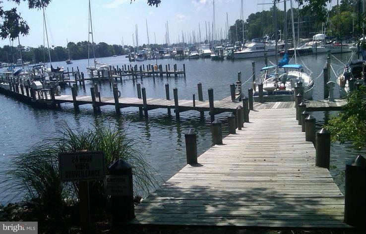 524 Runabout Loop, Unit 9 Solomons, MD 20688 - Photo 21 of 25 a view of a lake with boats and trees in the background