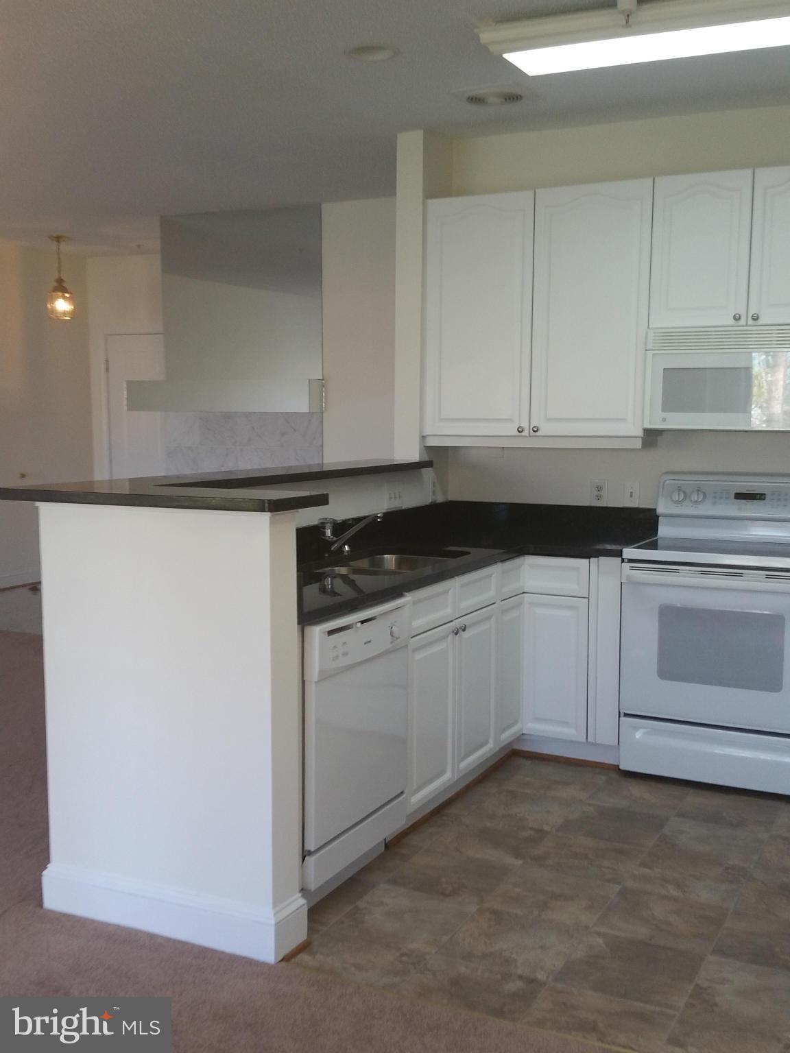 524 Runabout Loop, Unit 9 Solomons, MD 20688 - Photo 6 of 25 a kitchen with granite countertop white cabinets and white appliances