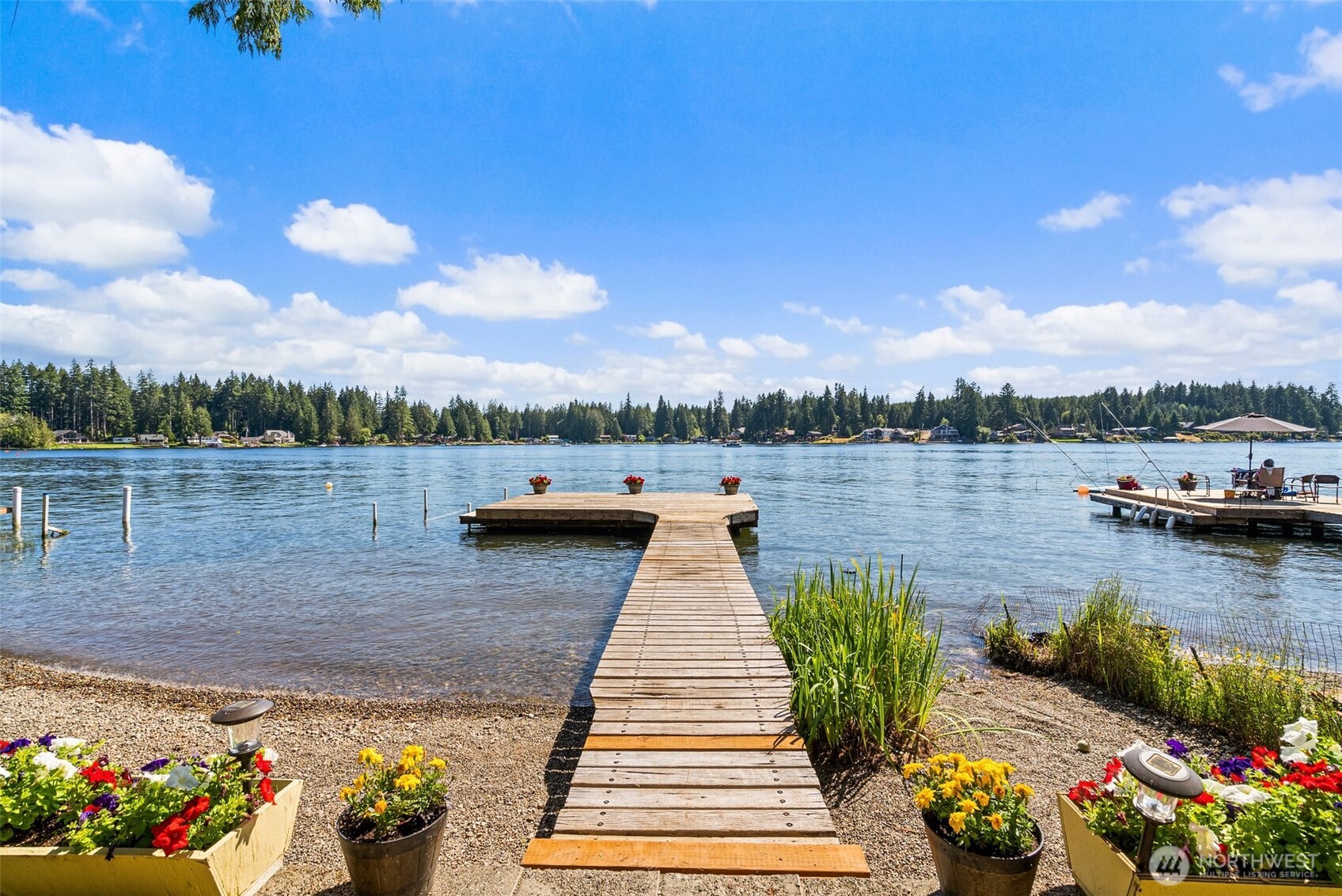 21 Shore Court Grapeview, WA 98546 - Photo 9 of 34 a view of a lake with sitting area