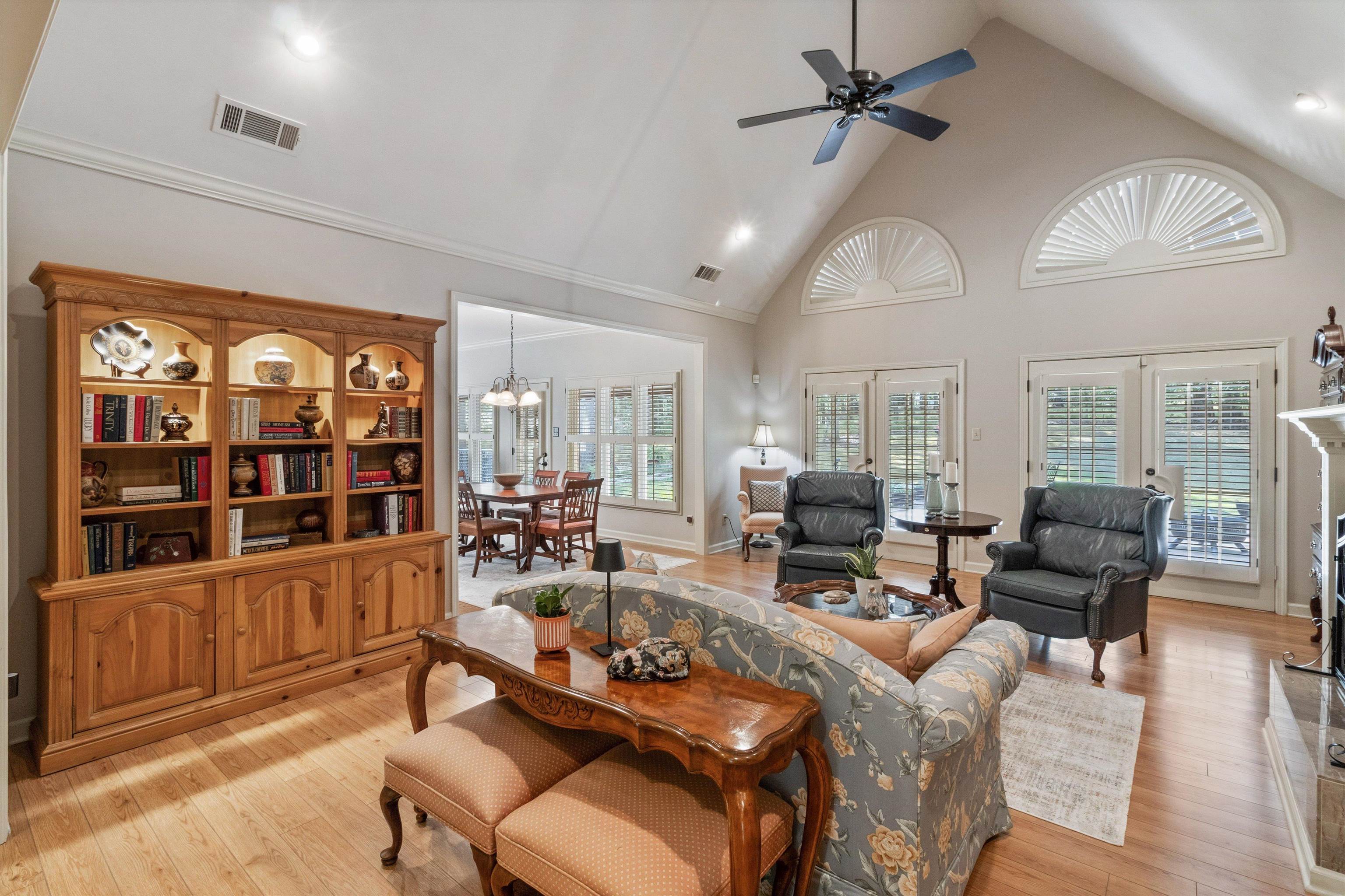 585 Hickory Lake Road Eads, TN 38028 - Photo 6 of 40 Living area featuring high vaulted ceiling and abundant natural light! Fireplace with new - gas logs.