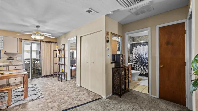 a view of entryway with livingroom and furniture