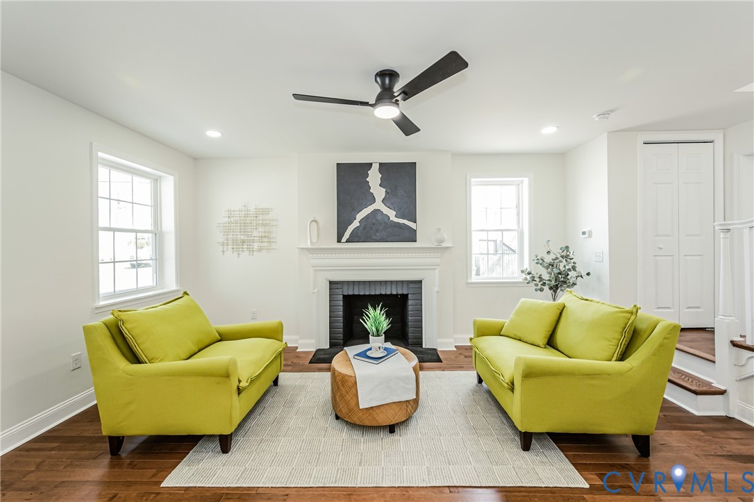 1400 Decatur Street Richmond, VA 23224 - Photo 10 of 49 a living room with furniture and a fireplace