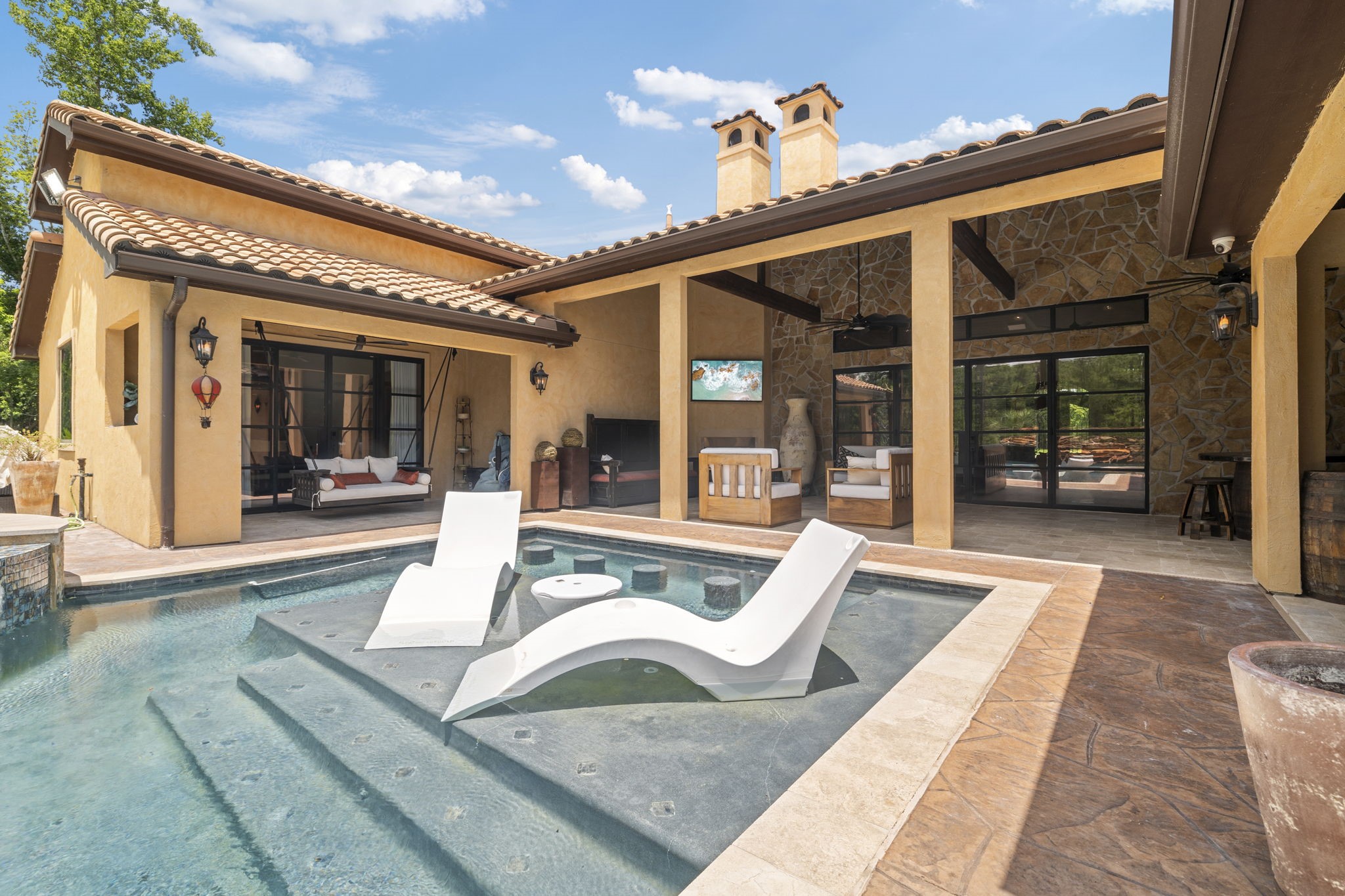 4322 Maple Rapids Court Spring, TX 77386 - Photo 6 of 48 Patio to left has double iron doors that lead into primary bedroom.