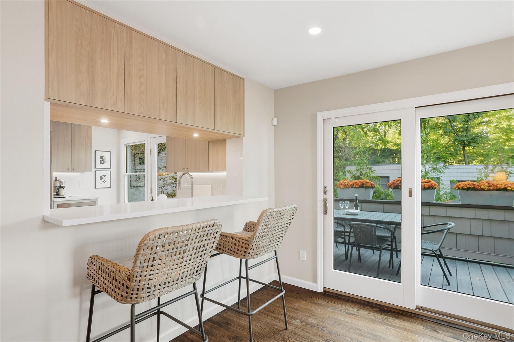 216 Purchase Street, Unit P Rye, NY 10580 - Photo 8 of 36 a dining room with furniture and a floor to ceiling window