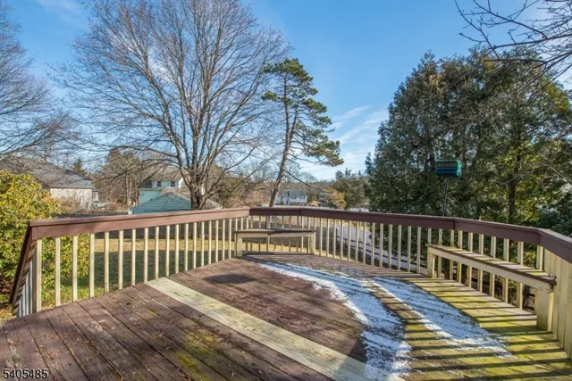 a view of a wooden roof deck