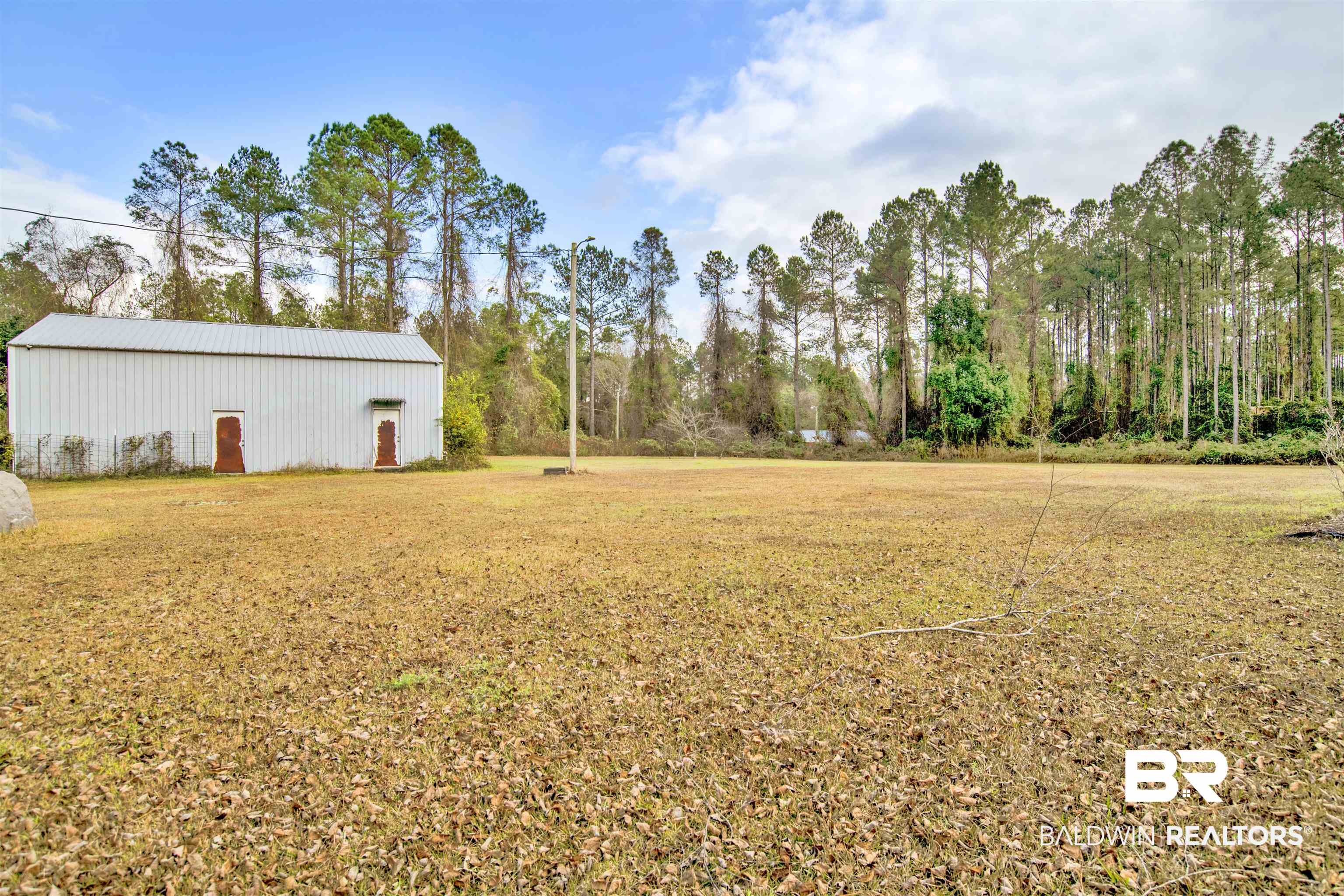 36434 Alexandria Trail Stapleton, AL 36578 - Photo 22 of 27 View of green lawn with a pole building and an outdoor structure