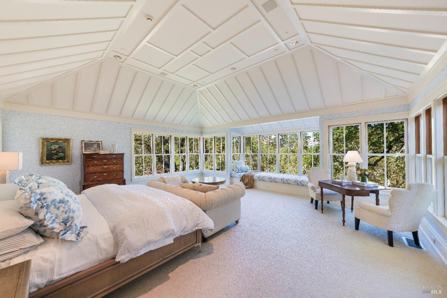775 White Oak Drive Santa Rosa, CA 95409 - Photo 19 of 62 a bedroom with a bed and large windows