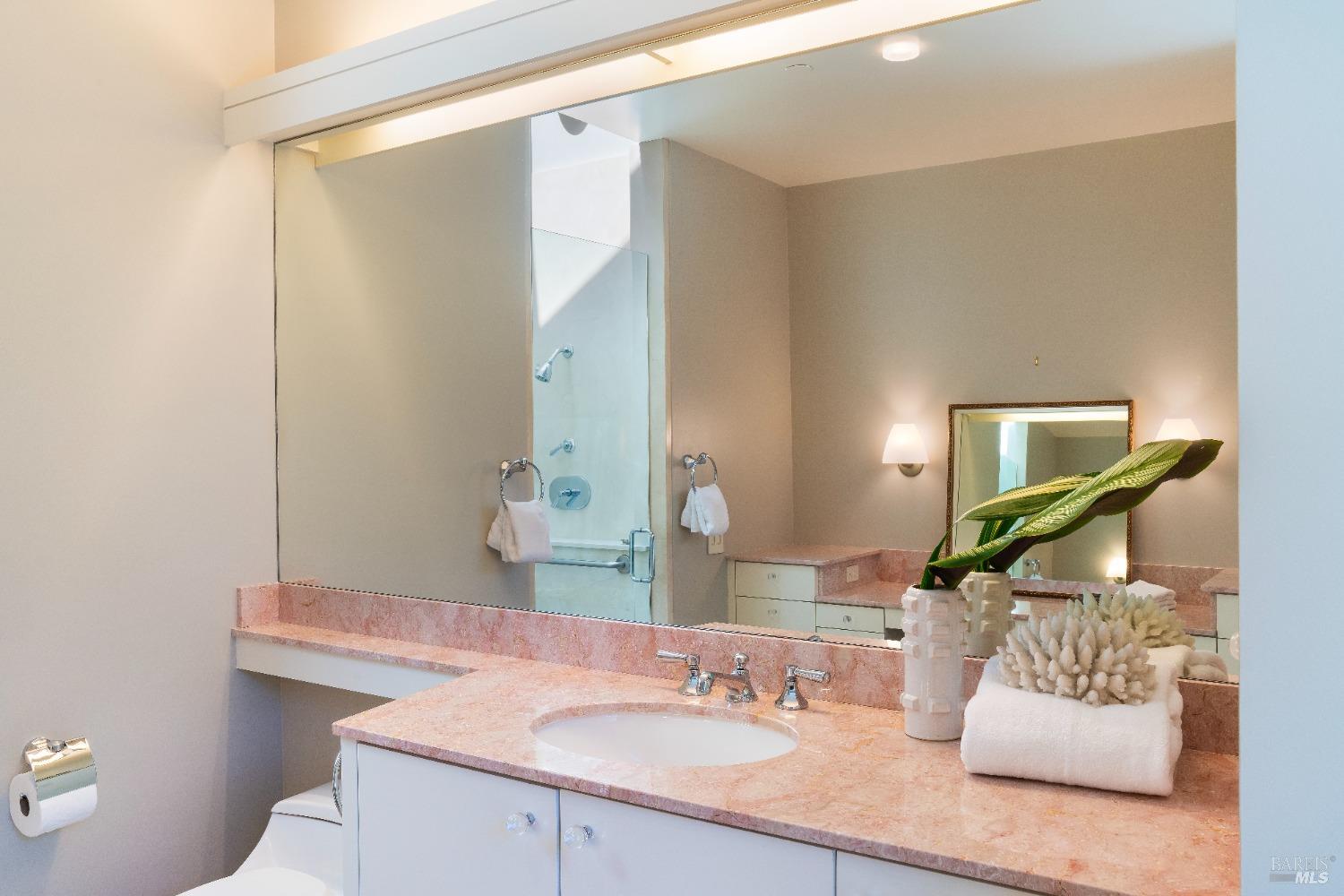 775 White Oak Drive Santa Rosa, CA 95409 - Photo 23 of 62 a bathroom with a sink vanity and mirror