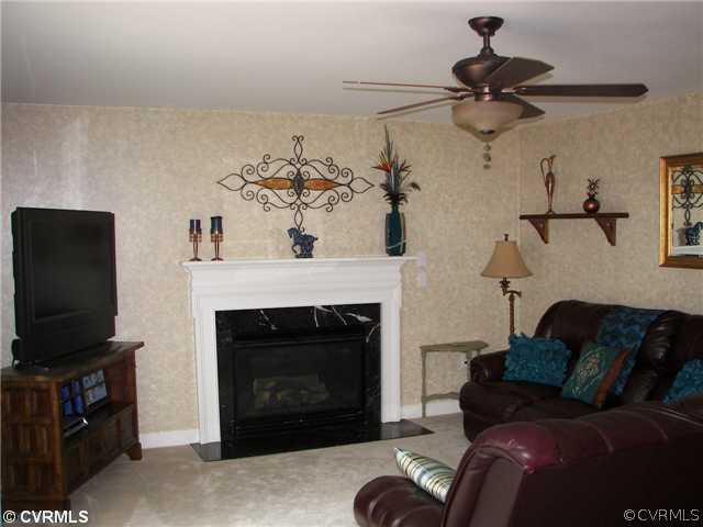 3423 Ridge Road Quinton, VA 23141 - Photo 7 of 12 Den/Family/Great Room - Gas Log Fireplace, Ceiling