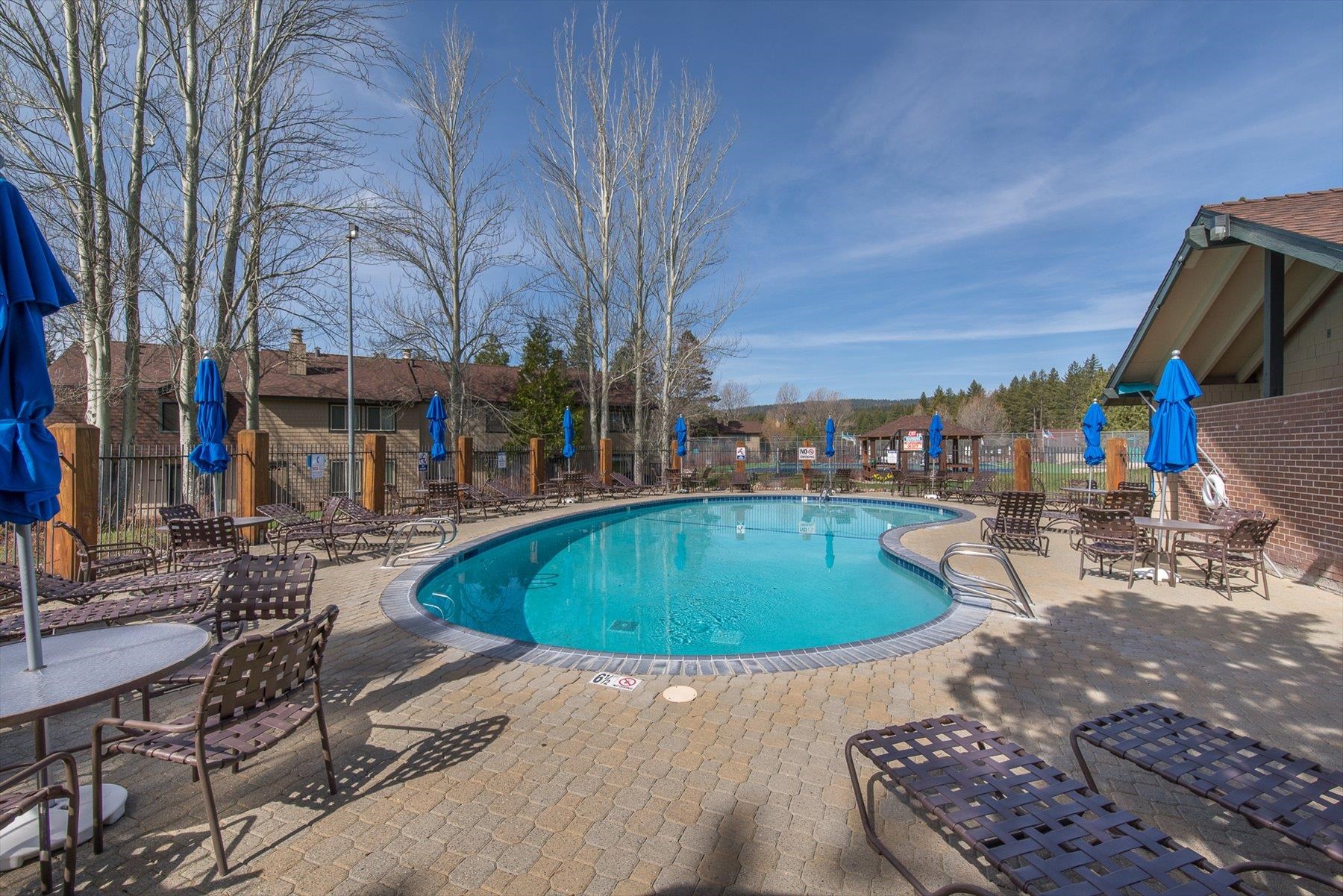 3101 Lake Forest Road, Unit 26 Tahoe City, CA 96145 - Photo 25 of 27 a view of a swimming pool with a patio