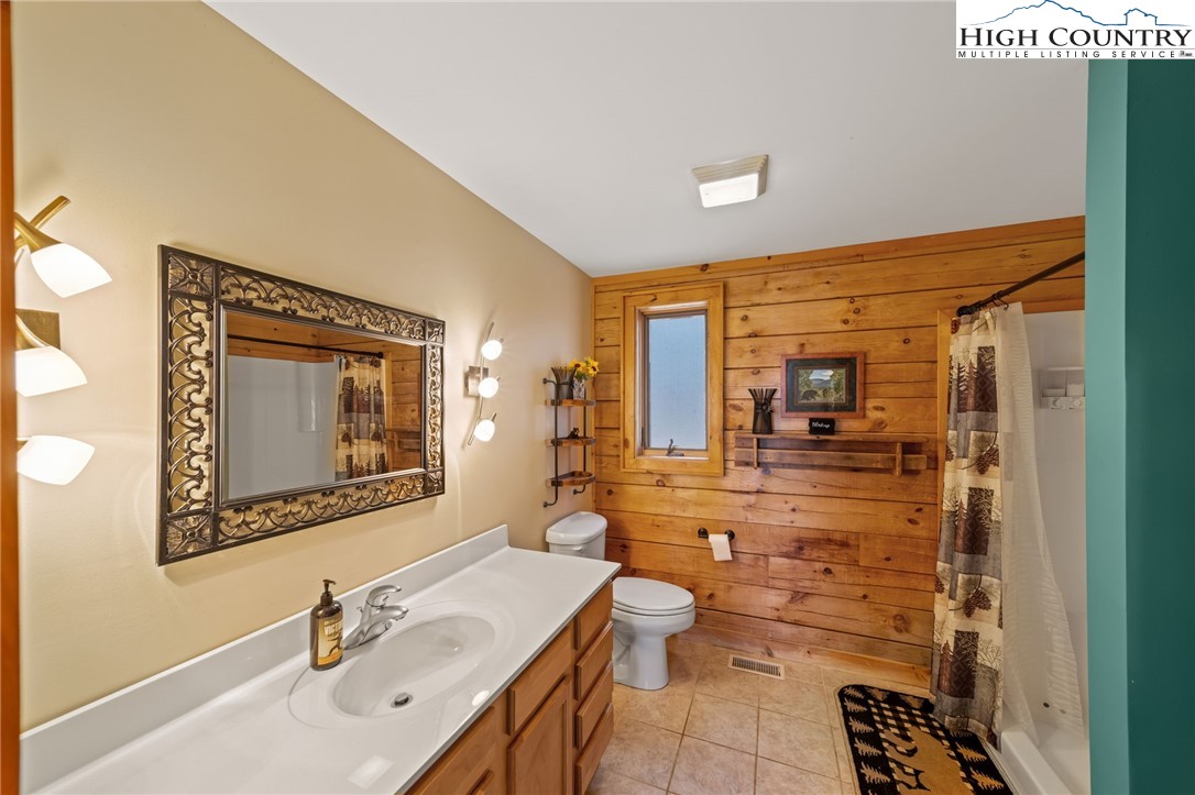 196 Eagle Nest Road Purlear, NC 28665 - Photo 22 of 36 a bathroom with a sink mirror and a toilet