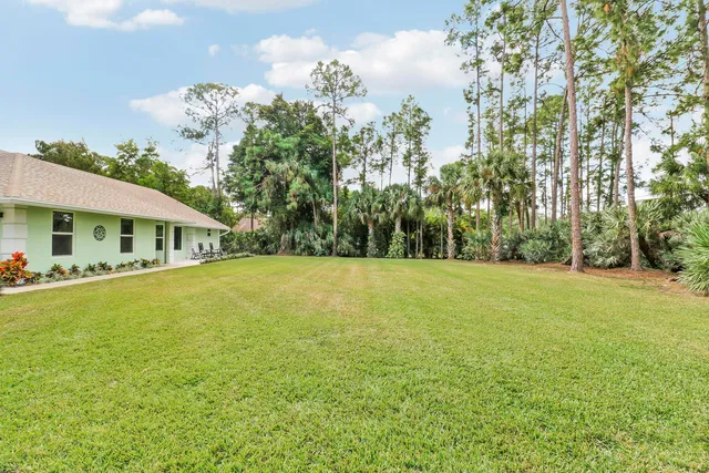 a front view of house with yard and trees