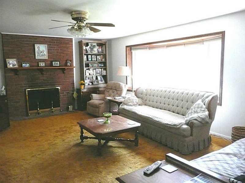 241 Lytton Road Coraopolis, PA 15108 - Photo 3 of 17 Living Room. LARGE LIVINGROOM WITH FIREPLACE AND BAYED WINDOW