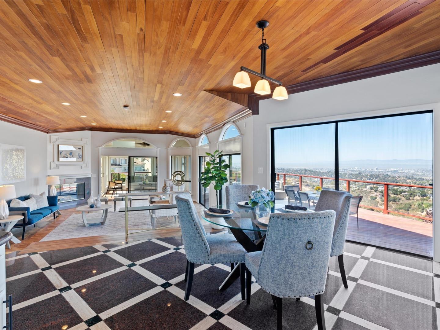 1 Lewis Ranch Road San Carlos, CA 94070 - Photo 32 of 94 a view of a dining room with furniture window and outside view