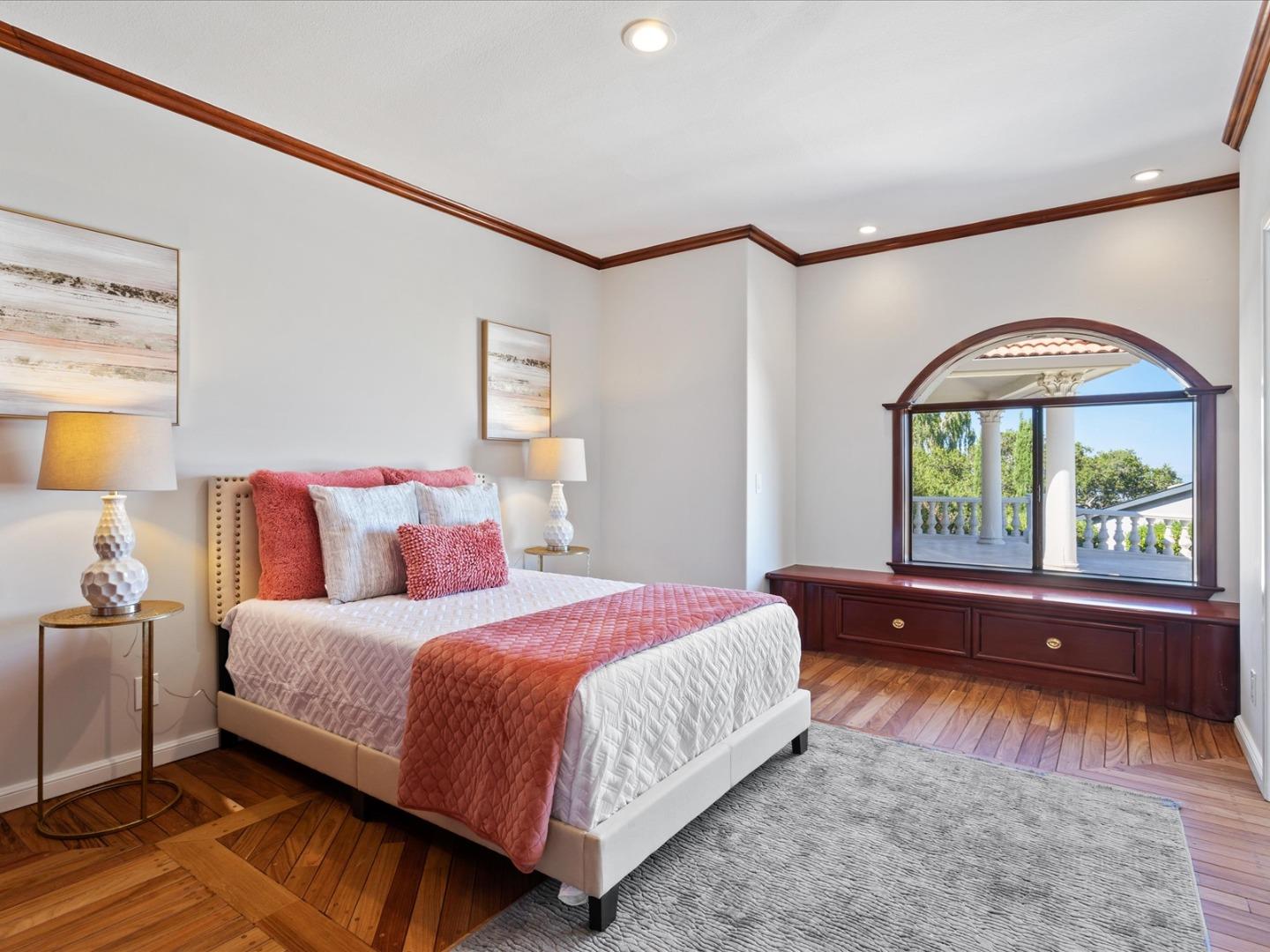 1 Lewis Ranch Road San Carlos, CA 94070 - Photo 47 of 94 a bedroom with a bed and a large window