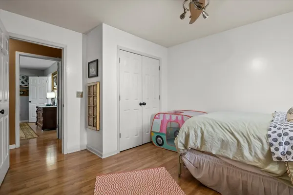 a view of a hallway with washer and dryer