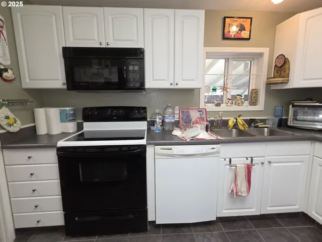 a kitchen with stainless steel appliances white cabinets and a sink