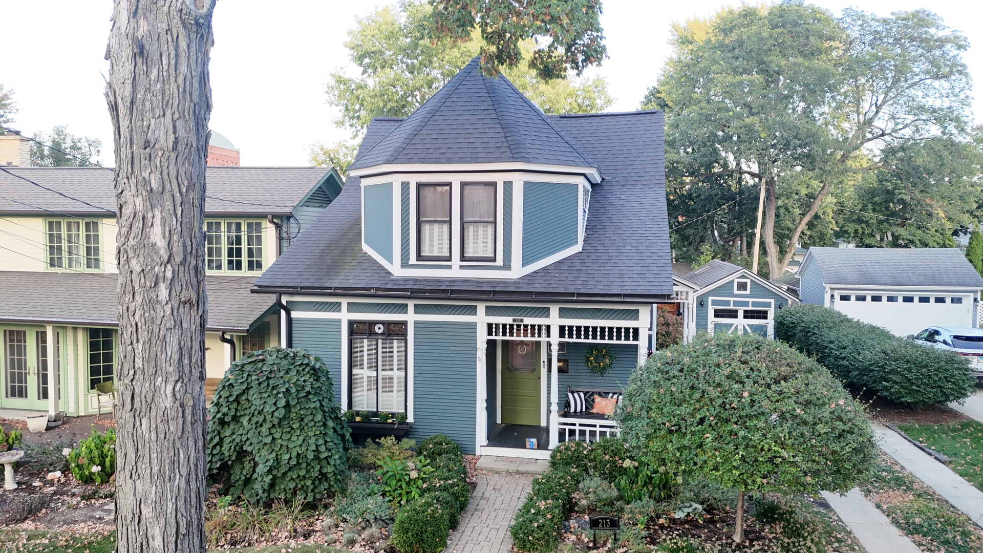 front view of a house with a yard
