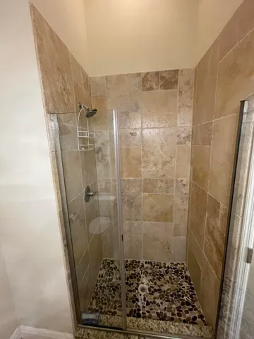 a bathroom with a shower