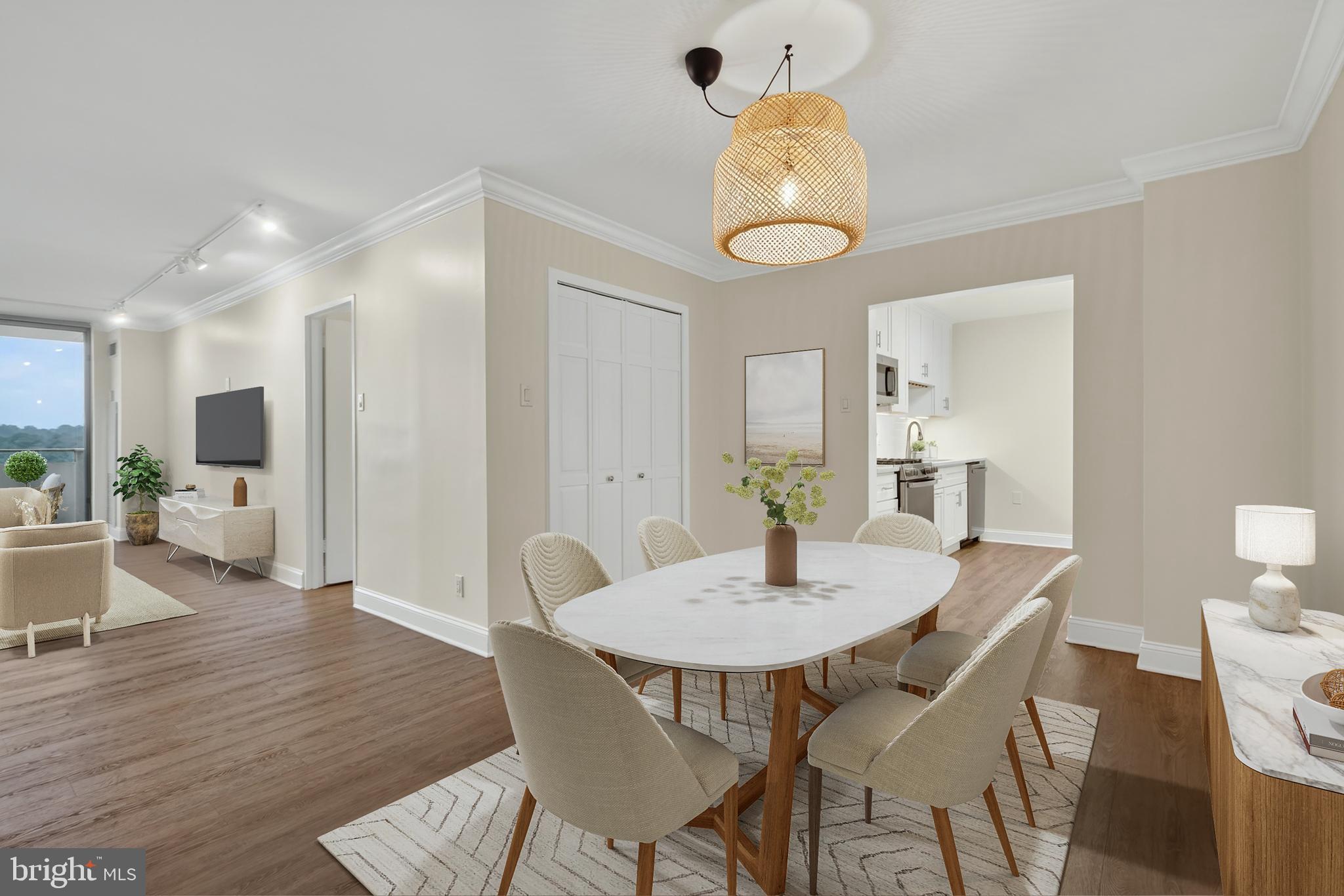 5101 River Road, Unit 1515 Bethesda, MD 20816 - Photo 8 of 33 Dining flows into Living Room
Digitally Staged