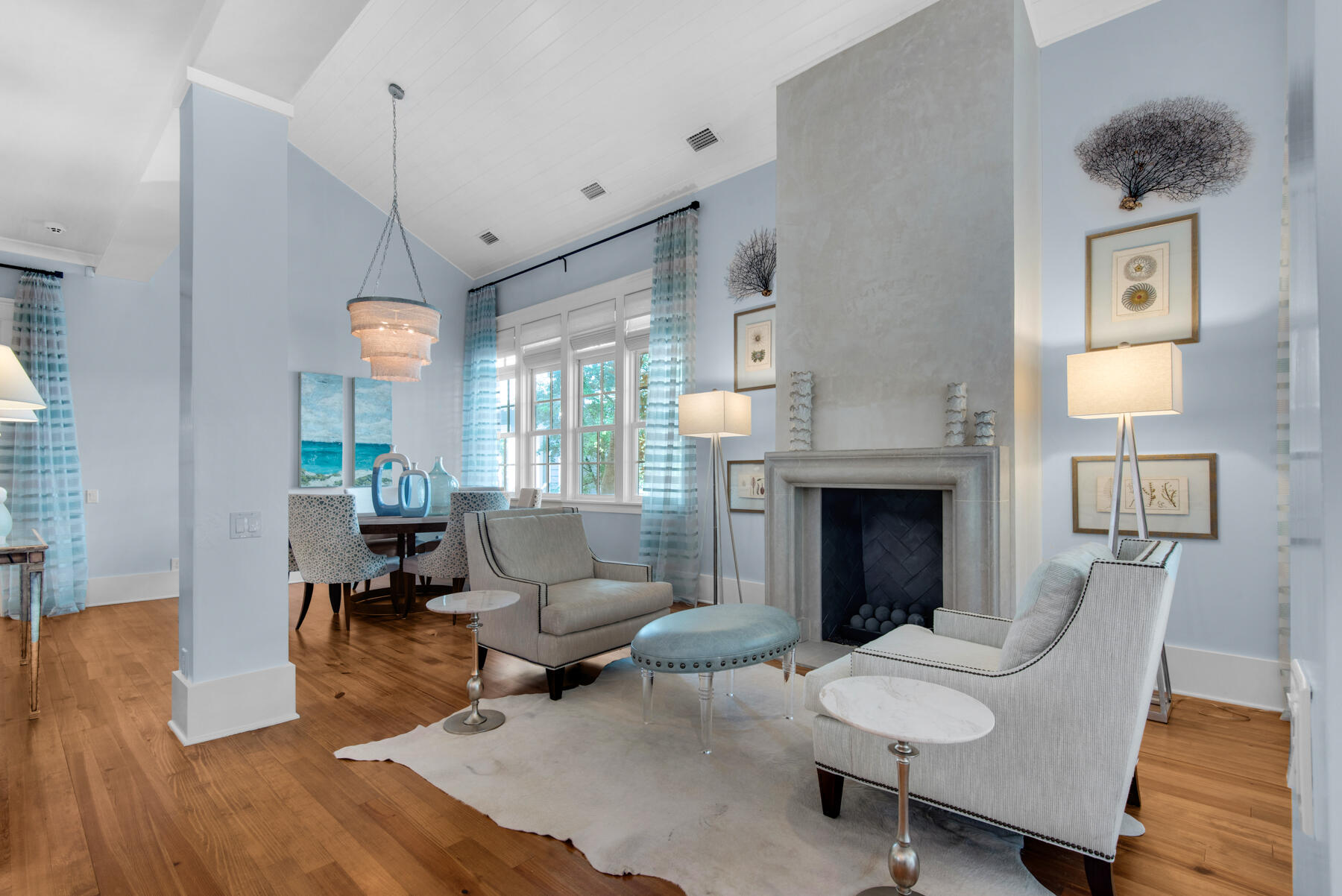 9 Tidepool Lane Inlet Beach, FL 32461 - Photo 15 of 86 a living room with furniture and a fireplace