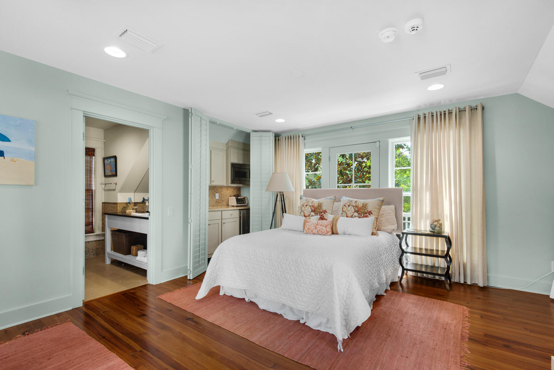 9 Tidepool Lane Inlet Beach, FL 32461 - Photo 61 of 86 a bedroom with a large bed and a wooden floor