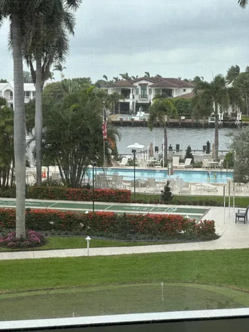 a house view with a lake view